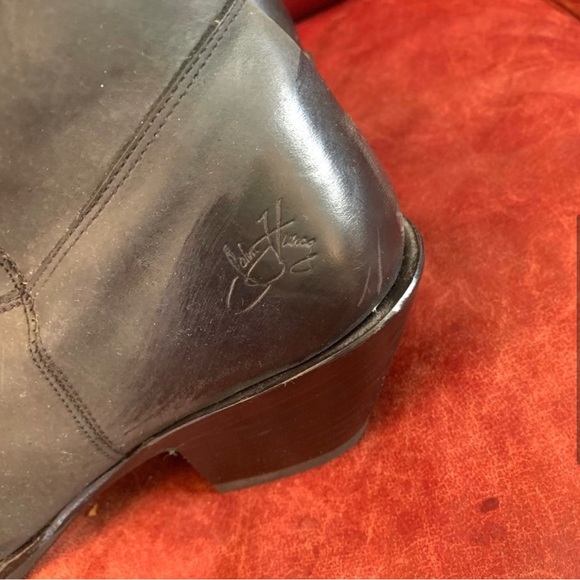 JOHN FLUEVOG Matt Black Square Toe Boots (Cowboy) - W11, M9 - Picture 9 of 15